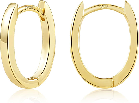 925 Sterling Silver Earrings Small Chunky Silver Earrings for Women Trendy Cute Thick Earing for Women Gifts #OWK005