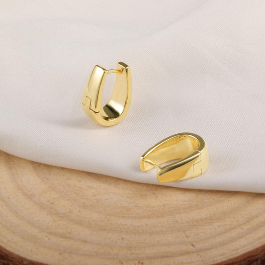 925 Sterling Silver Earrings Small Chunky Silver Earrings for Women Small Hoop #OWK010