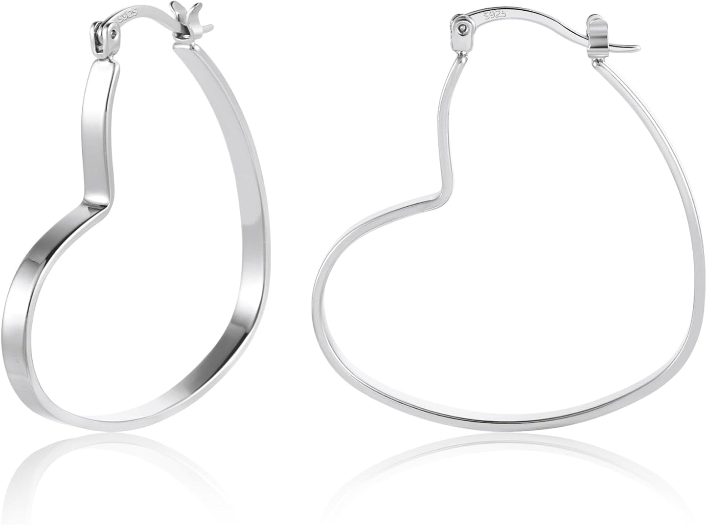 925 Sterling Silver Heart Earrings for Women Girls #OWK002