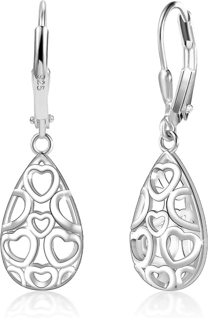 925 Sterling Silver Teardrop  Earrings for Women Girls Waterdrop #OWK011