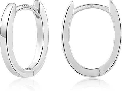 925 Sterling Silver Earrings Small Chunky Silver Earrings for Women Trendy   Cute Thick  Earing  for Women Gifts #OWK005