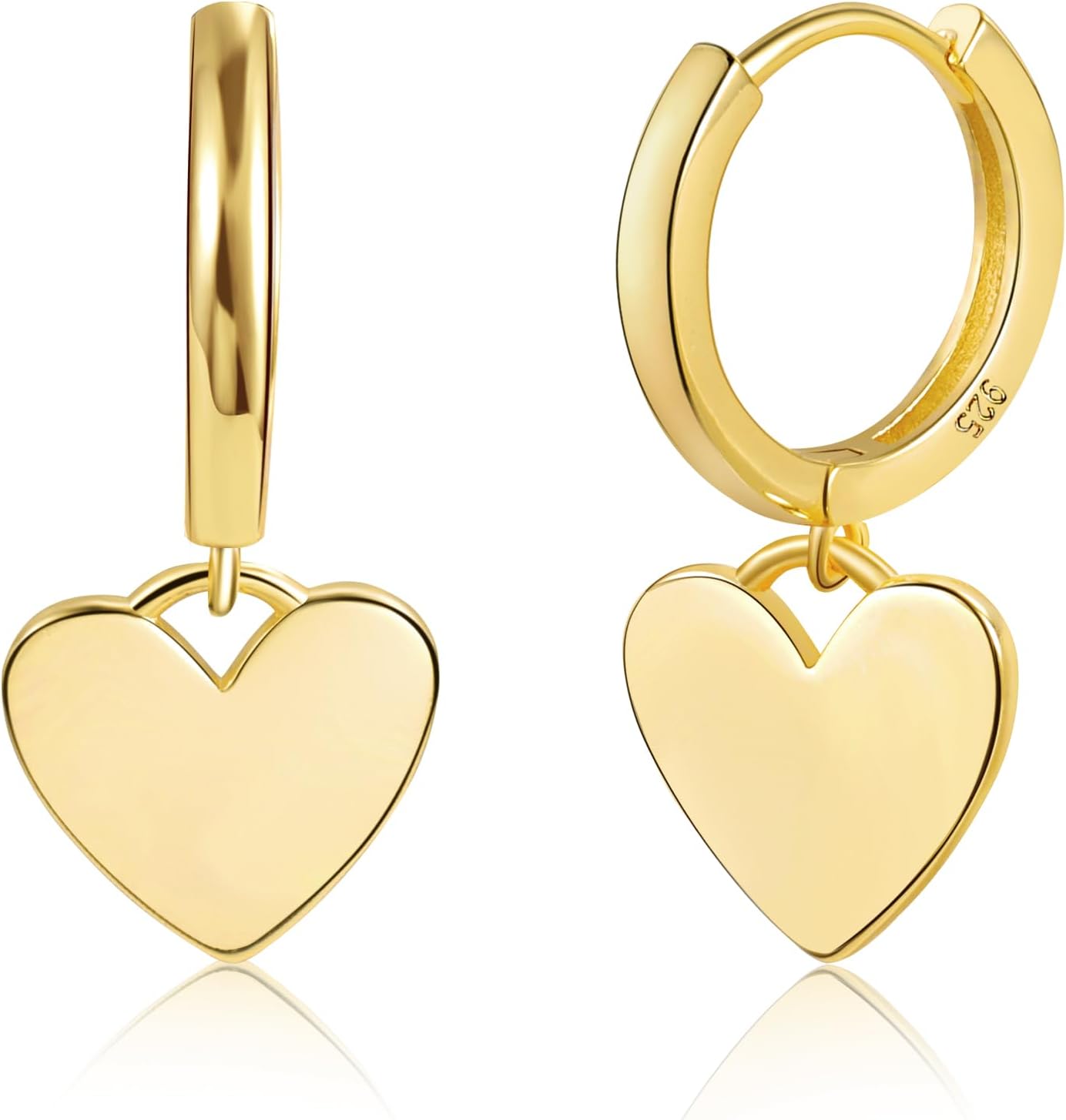 925 Sterling Silver Heart Dangle Earrings for Women Silver Dangle Earrings Hypoallergenic Love Heart Dangle Drop Earrings for Gifts #OWK007