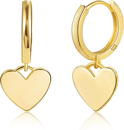 925 Sterling Silver Heart Dangle Earrings for Women Silver Dangle Earrings Hypoallergenic Love Heart Dangle Drop Earrings for Gifts #OWK007