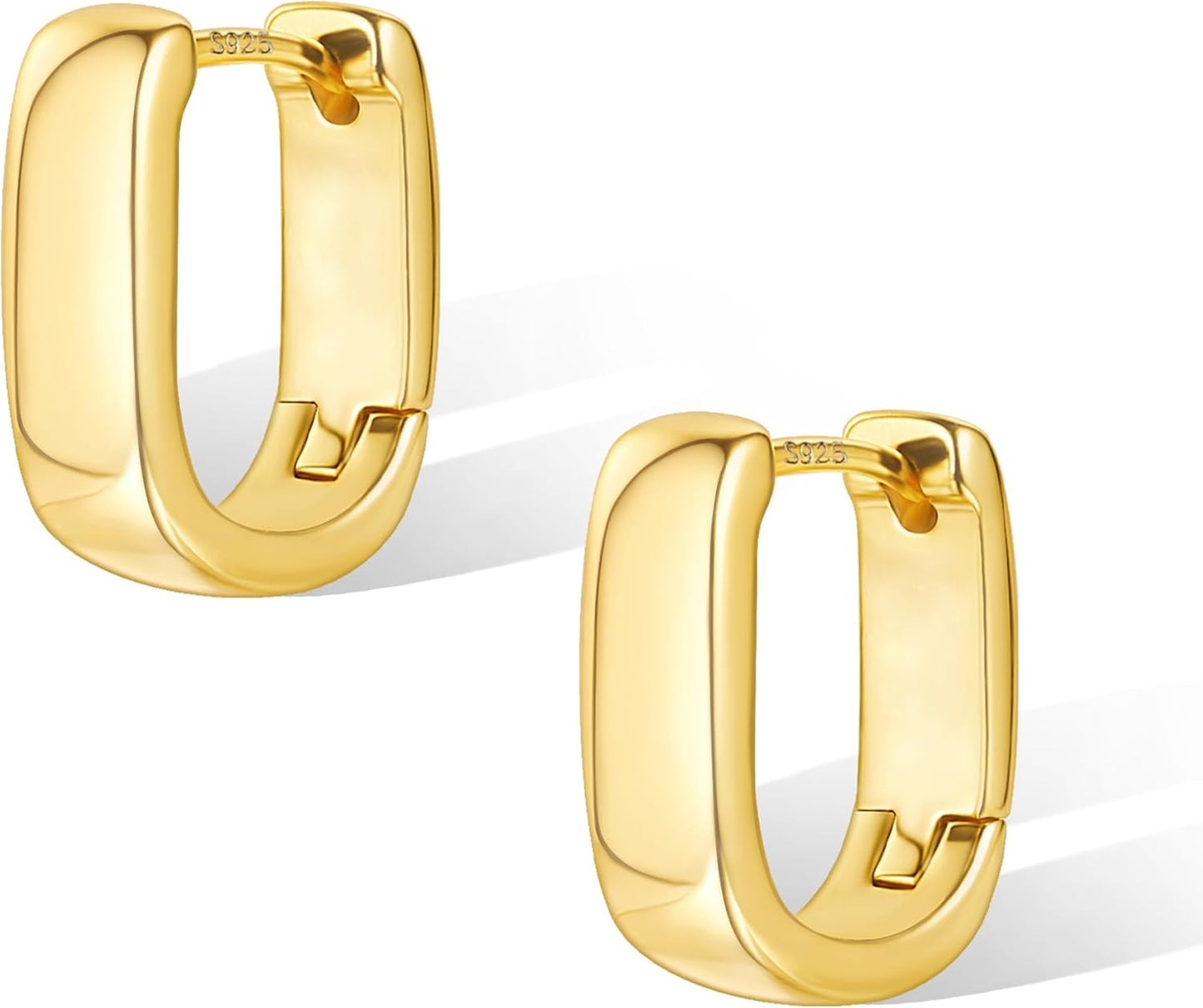 925 Sterling Silver Earrings Small Chunky Silver Earrings for Women Trendy #OWK012