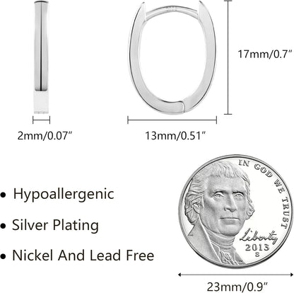 925 Sterling Silver Earrings Small Chunky Silver Earrings for Women Trendy   Cute Thick  Earing  for Women Gifts #OWK005