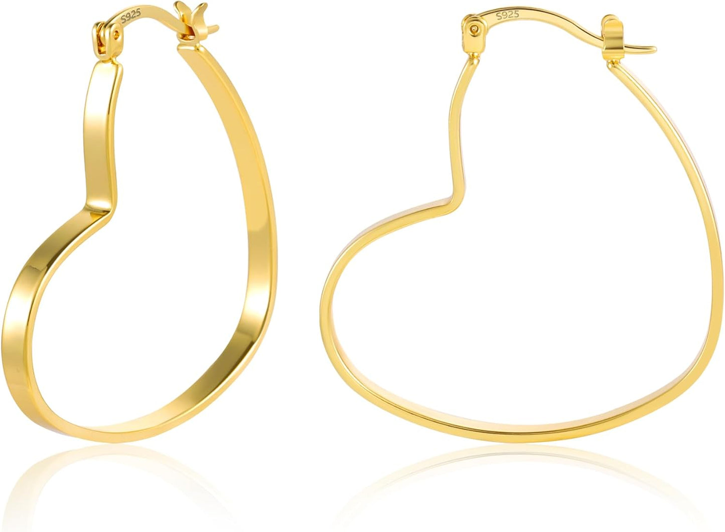 925 Sterling Silver Heart Earrings for Women Girls #OWK002