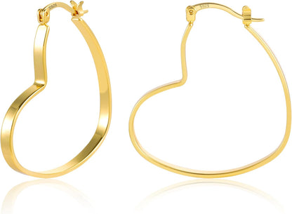 925 Sterling Silver Heart Earrings for Women Girls #OWK002