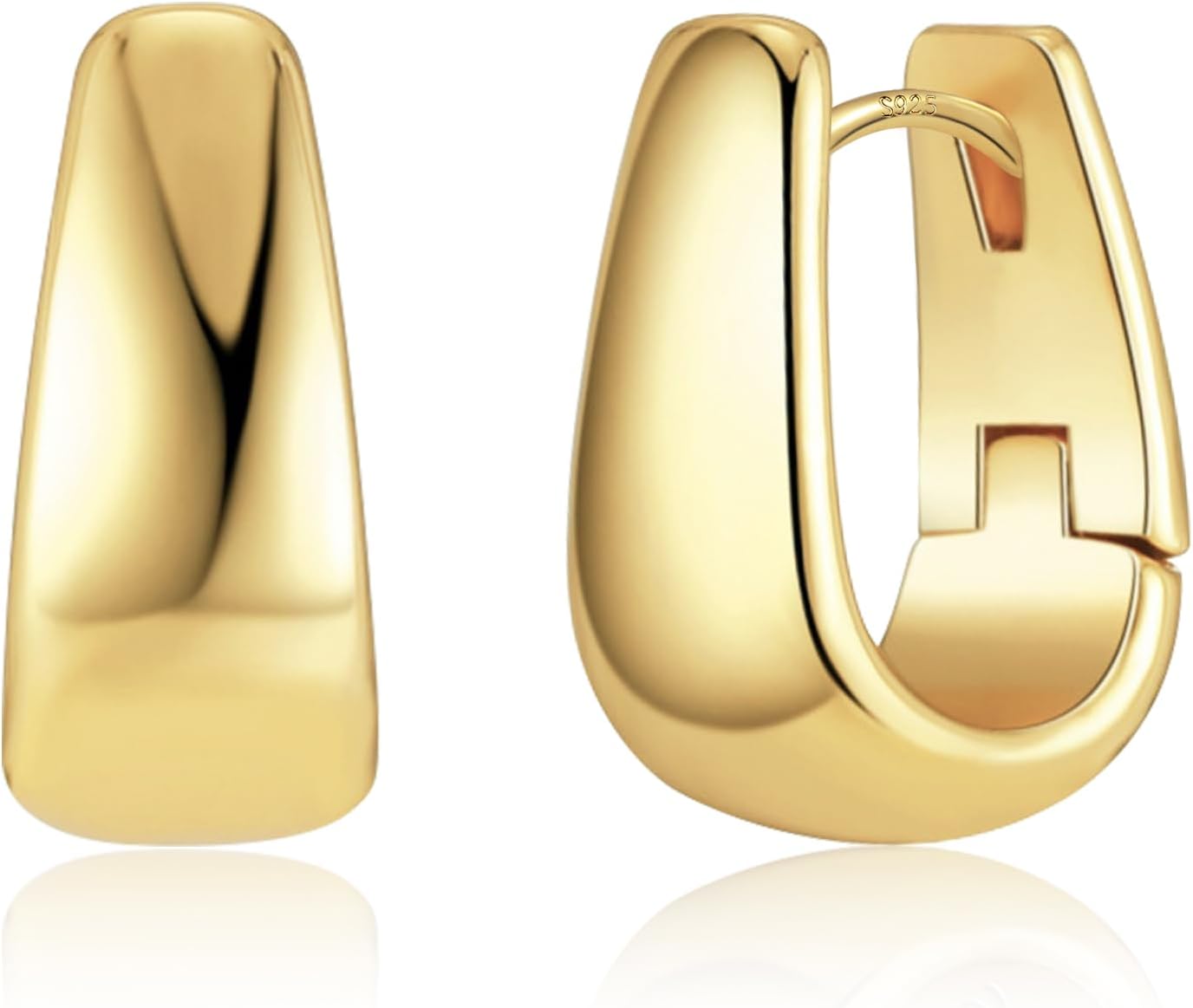 925 Sterling Silver Earrings Small Chunky Silver Earrings for Women Small Hoop #OWK010