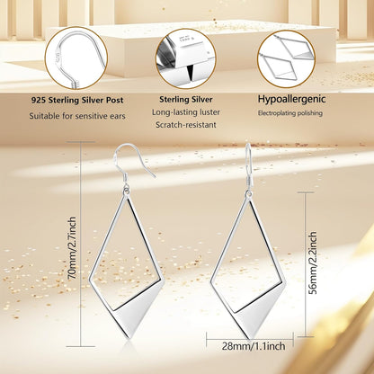 925 Sterling Silver Dangle Earrings for Women Hook Earing for Women Trendy #OWK003