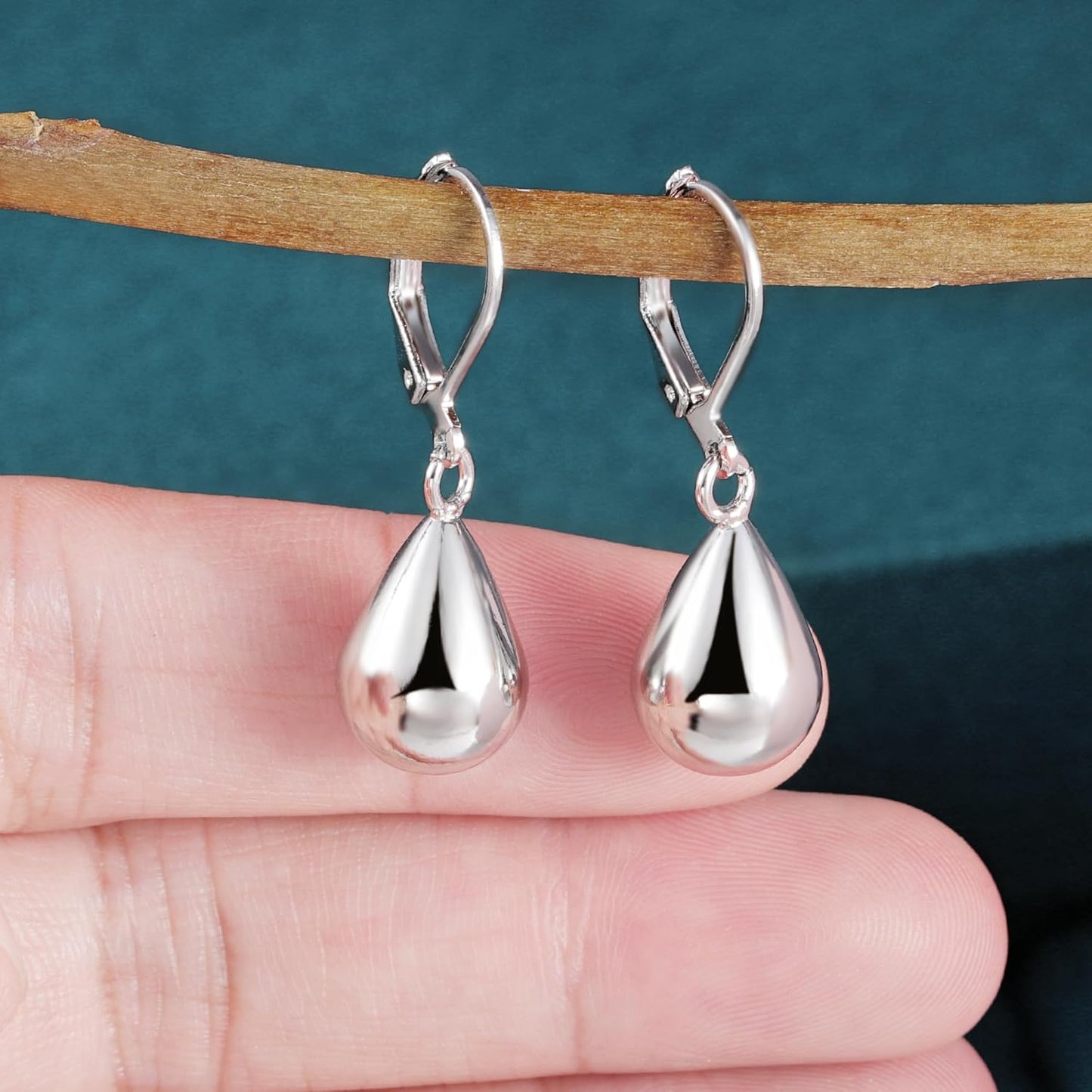 925 Sterling Silver Teardrop  Earrings for Women Girls Waterdrop #OWK011