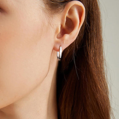 925 Sterling Silver Earrings Small Chunky Silver Earrings for Women Trendy   Cute Thick  Earing  for Women Gifts #OWK005