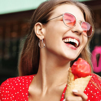 925 Sterling Silver Heart Earrings for Women Girls #OWK002