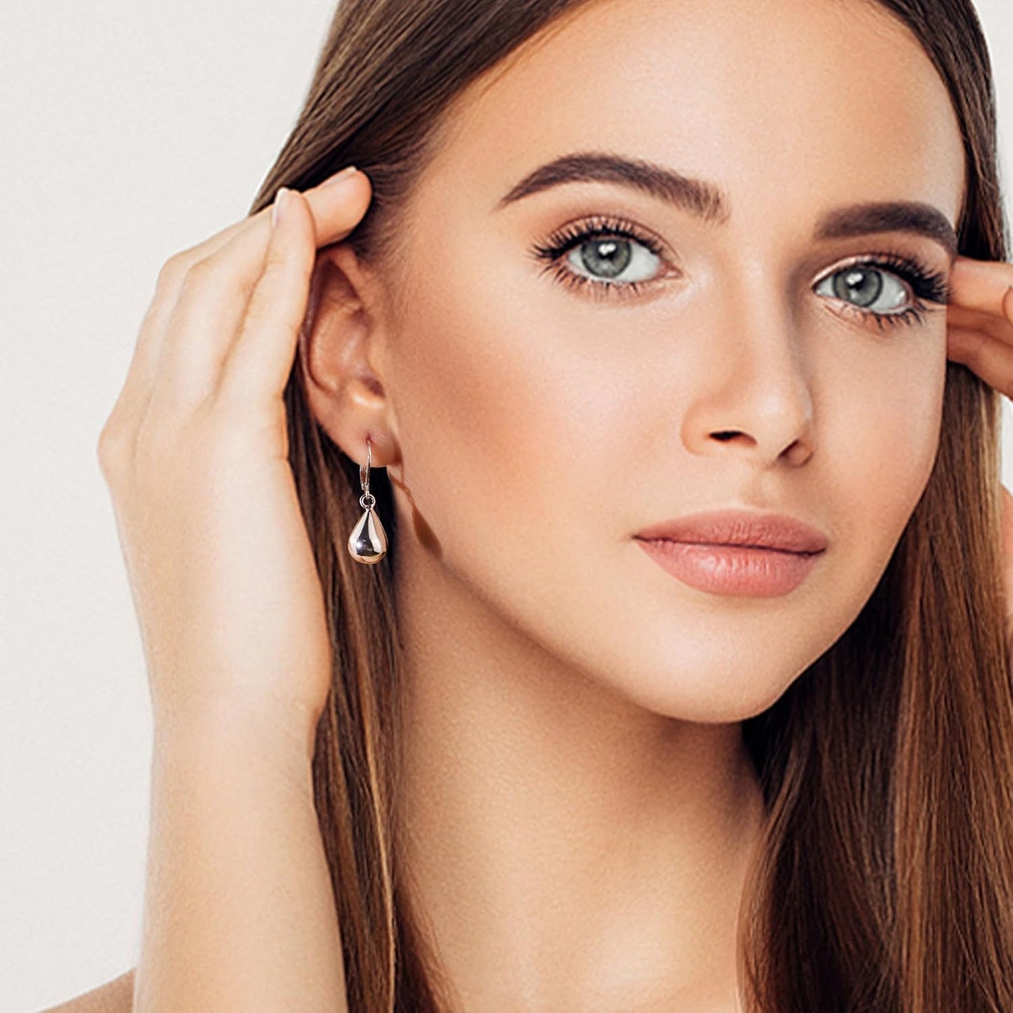 925 Sterling Silver Teardrop  Earrings for Women Girls Waterdrop #OWK011