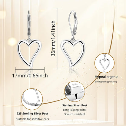 925 Sterling Silver Heart Earrings for Women #OWK004