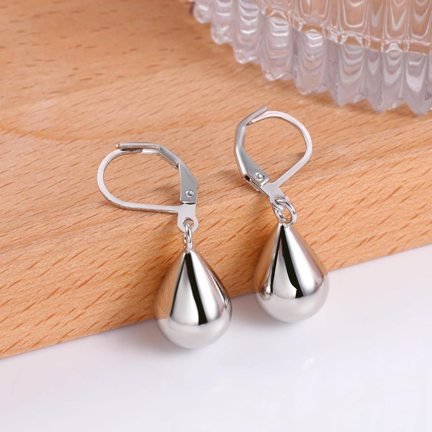 925 Sterling Silver Teardrop  Earrings for Women Girls Waterdrop #OWK011
