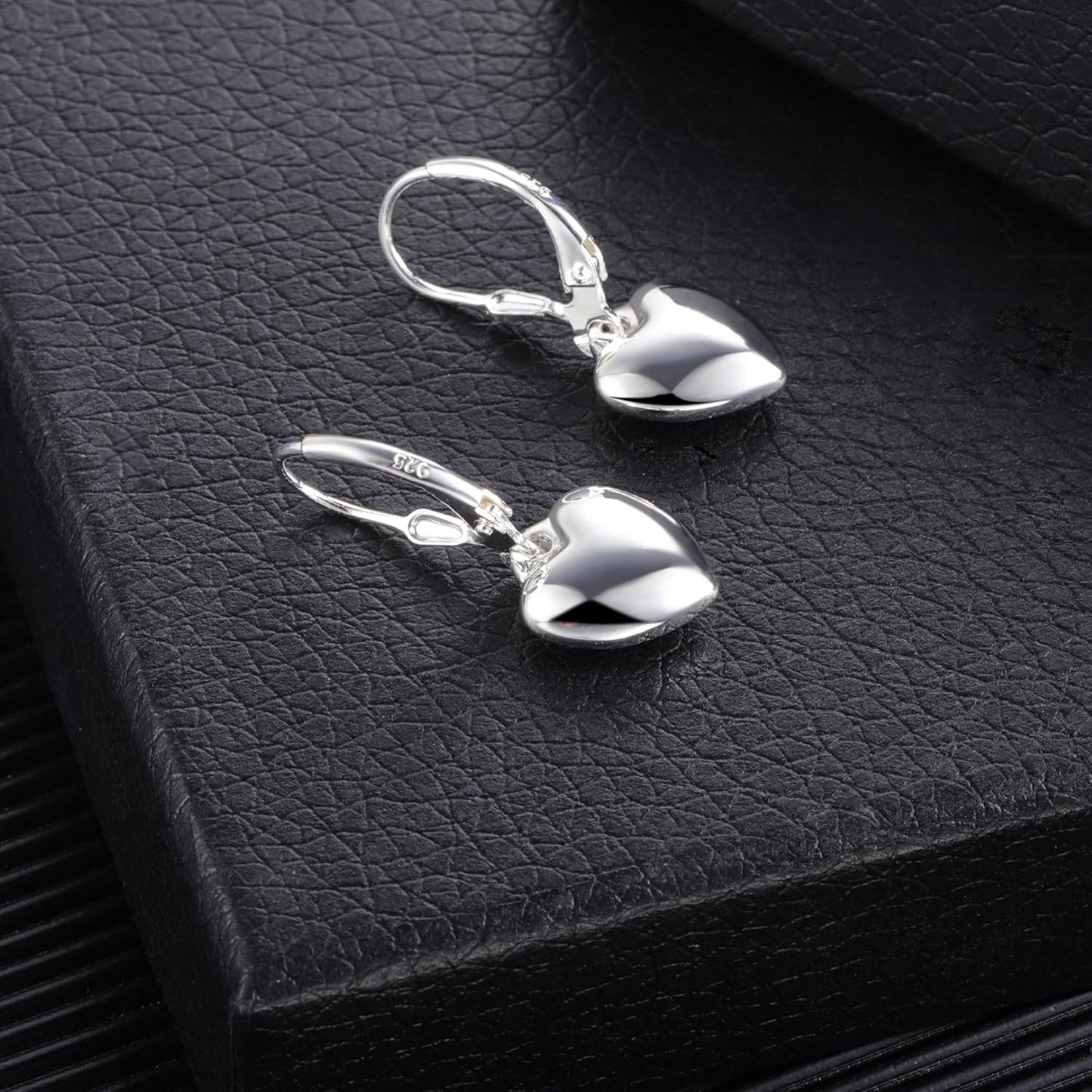 925 Sterling Silver Heart Dangle Earrings for Women Silver Dangle Earrings Hypoallergenic Love Heart Dangle Drop Earrings for Gifts #OWK007