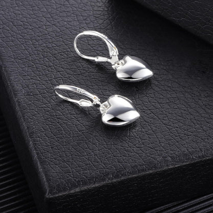 925 Sterling Silver Heart Dangle Earrings for Women Silver Dangle Earrings Hypoallergenic Love Heart Dangle Drop Earrings for Gifts #OWK007