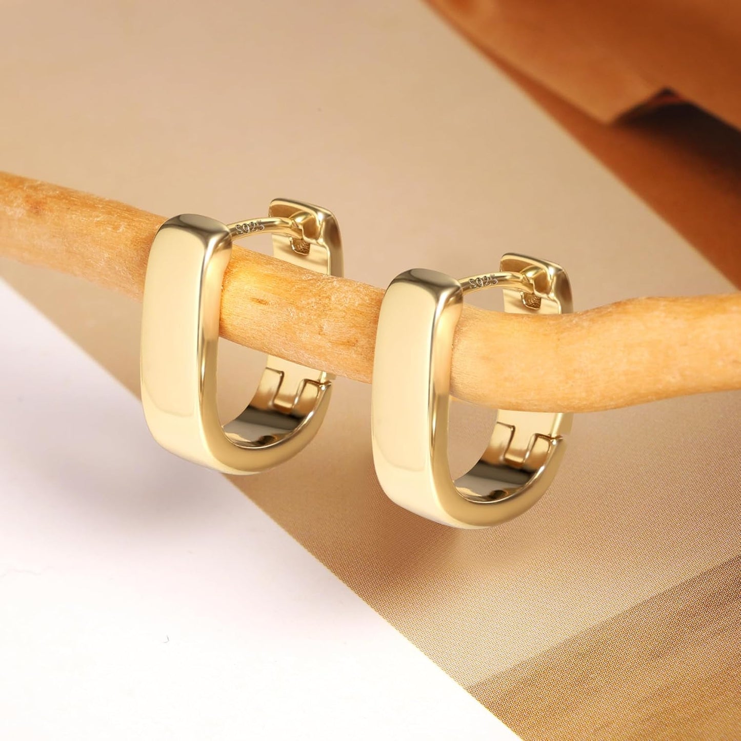 925 Sterling Silver Earrings Small Chunky Silver Earrings for Women Trendy #OWK012