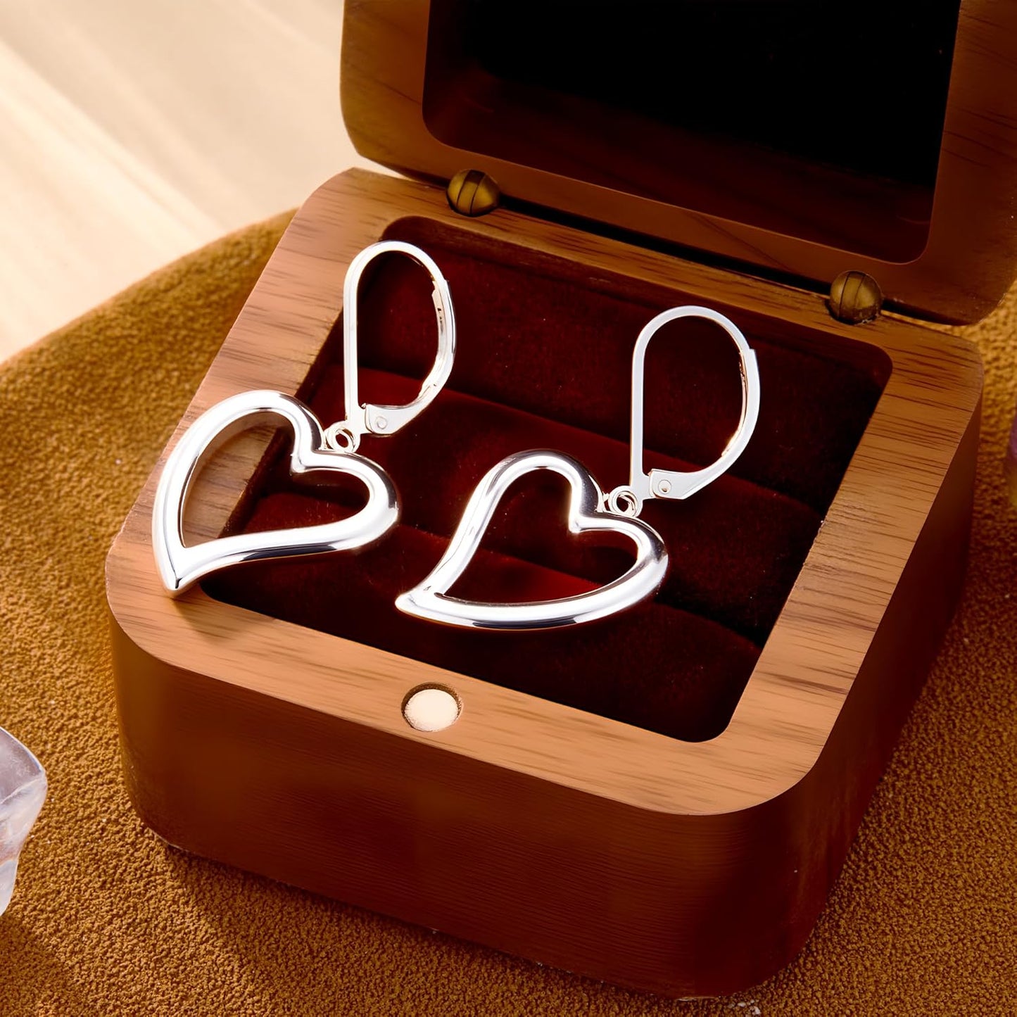 925 Sterling Silver Heart Earrings for Women #OWK004